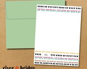 tribal triangles with colored envelopes // personalized notecards