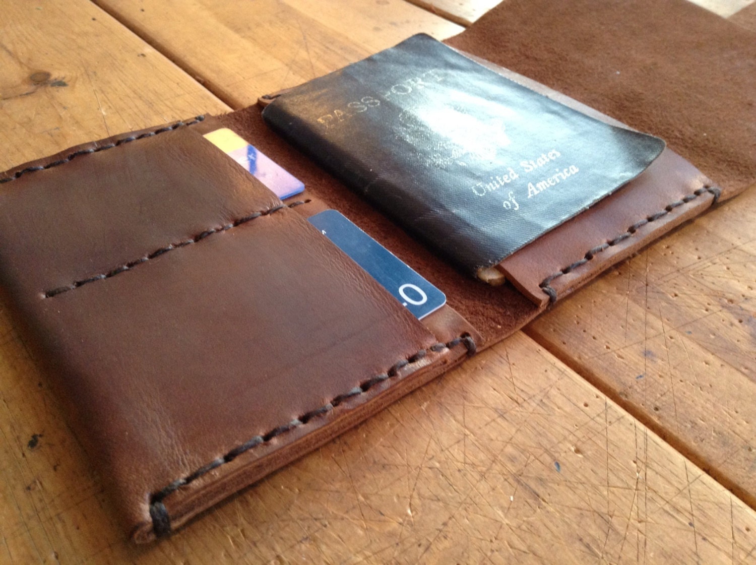 Handmade passport case - hand stitched in New York City