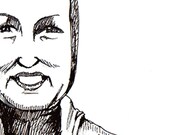 Drawing of a staunch character by Collene Kennedy