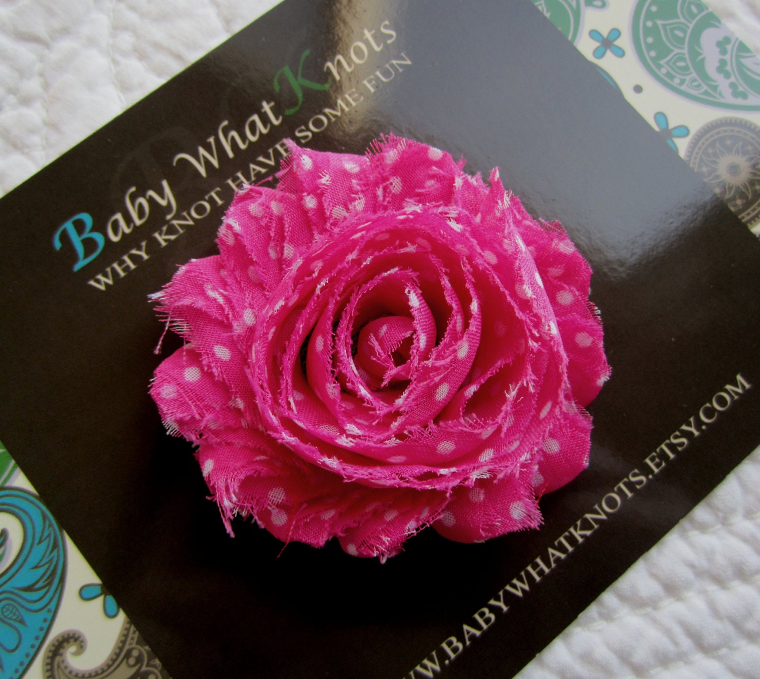 Pink Flower Hair Clip, Baby Shabby Chic Hair Clip, Chiffon Flower