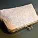 Bridal Clutch Ivory or White Alencon Lace Cabbage Rose Wedding