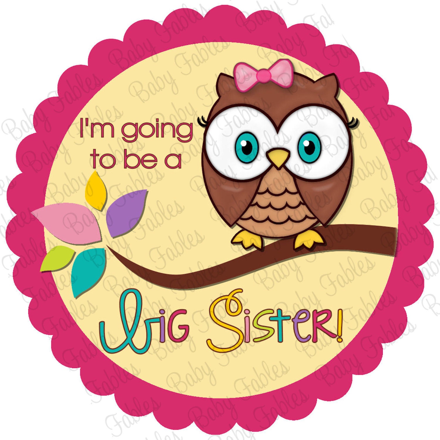 INSTANT DOWNLOAD - Printable Big Sister Iron On