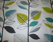 Teal Fabric Grey Black White Funky UK Cotton Fabric per Metre (39" x 56")