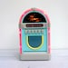 Retro Radio Aqua Pink - Turquoise AM FM Jukebox Radio by Popworks - Light Up Stereo for Her