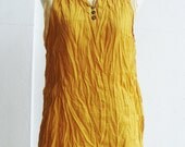 Sun Flower Two Tone Two Layers Sleeveless Yellow Cotton Blouse