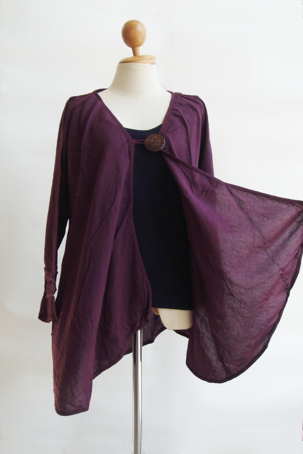 Violet Light Weight Purple Cotton Jacket, purple jacket