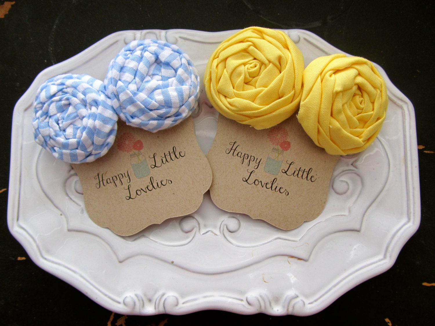 Shoe Clips Fabric Flower Rosette Pick Your Color