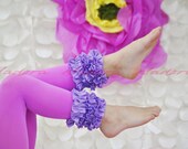 Orchid ruffled footless tights