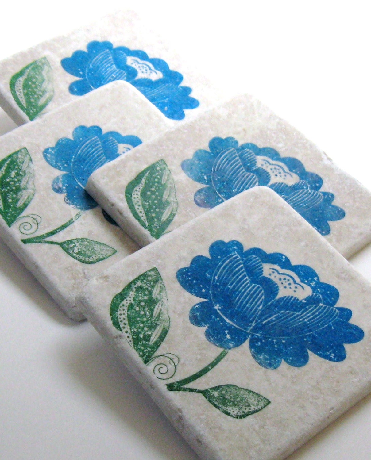 Flower Tile Coasters - Ready to Ship