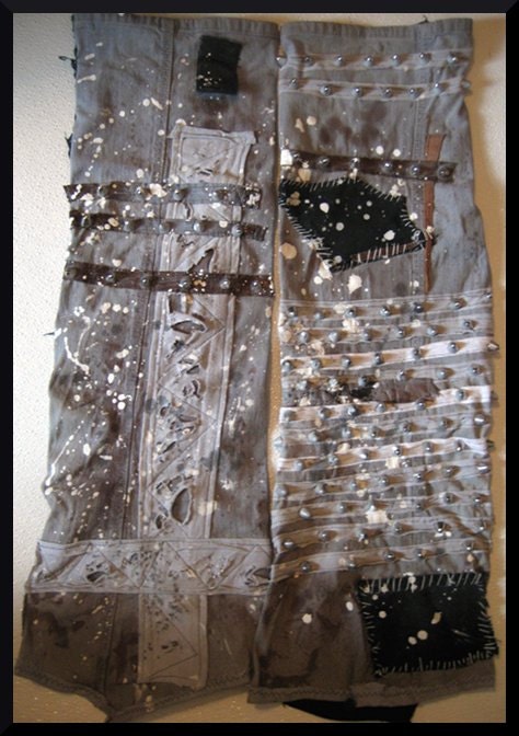 Heavily Studded Thigh High Grinder Boot Covers