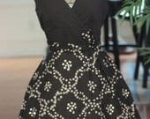 Boho summer hippie tie dye sequin  black womens sun cotton dress XL