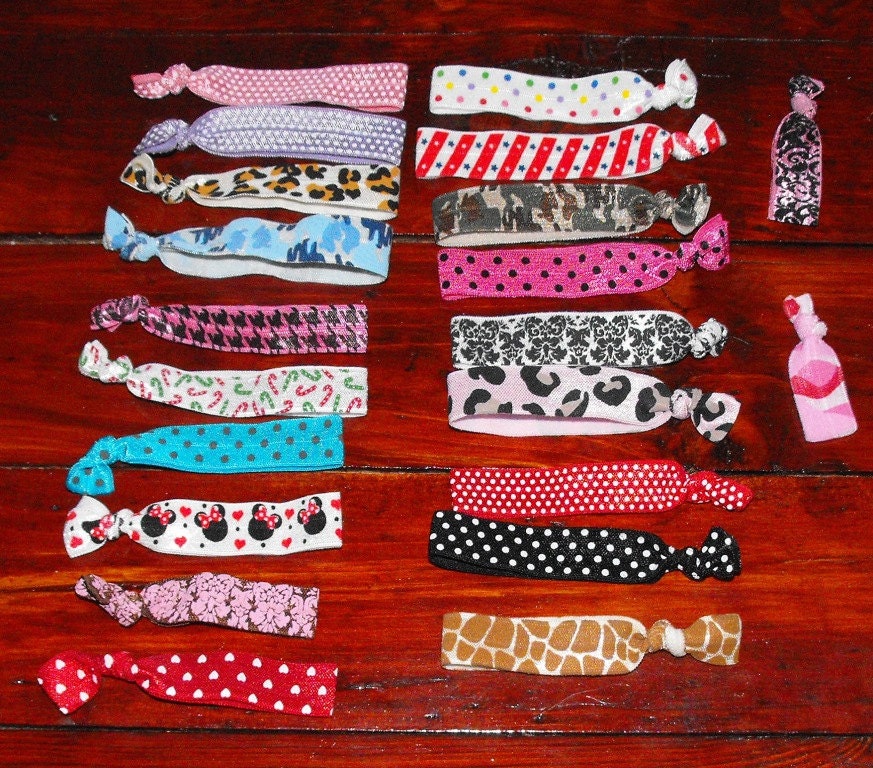 Wholesale Bulk Grab Bag of 100 Patterened No Crease, No Pull Elastic Hair Ties