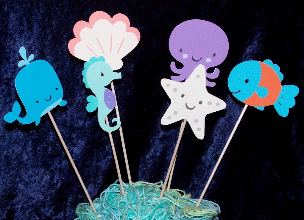 Under the Sea Table Decorations ... MADE TO ORDER ... Paper Pieced ... choose combination ... whale seahorse starfish octopus seashell Il_170x135