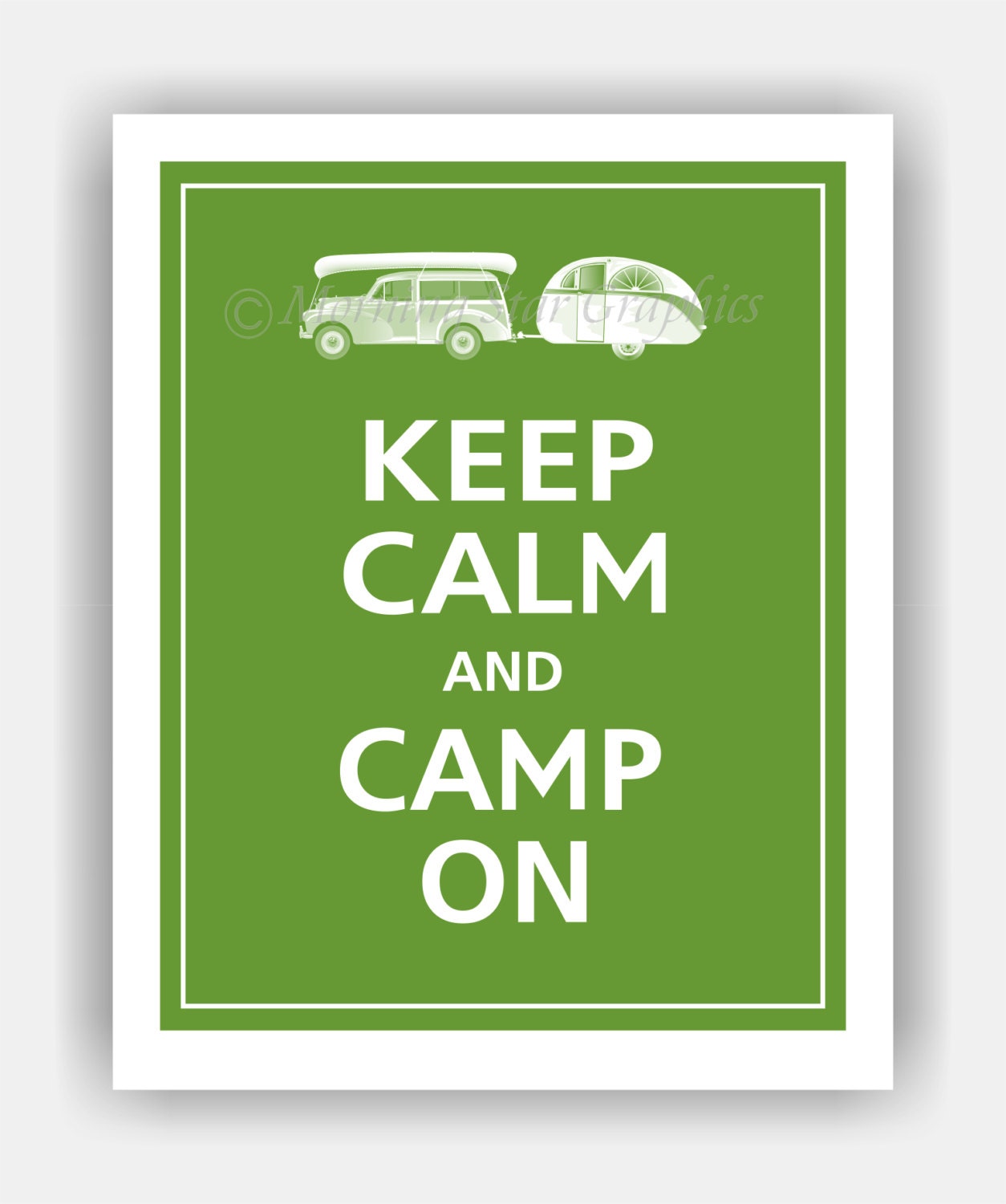 Keep Calm and CAMP ON Print 8x10 (Gecko featured--56 colors to choose from)