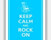 Rocking Chair Keep Calm and ROCK ON Print 8x10 (Capri Blue featured--over 700 colors to choose from)