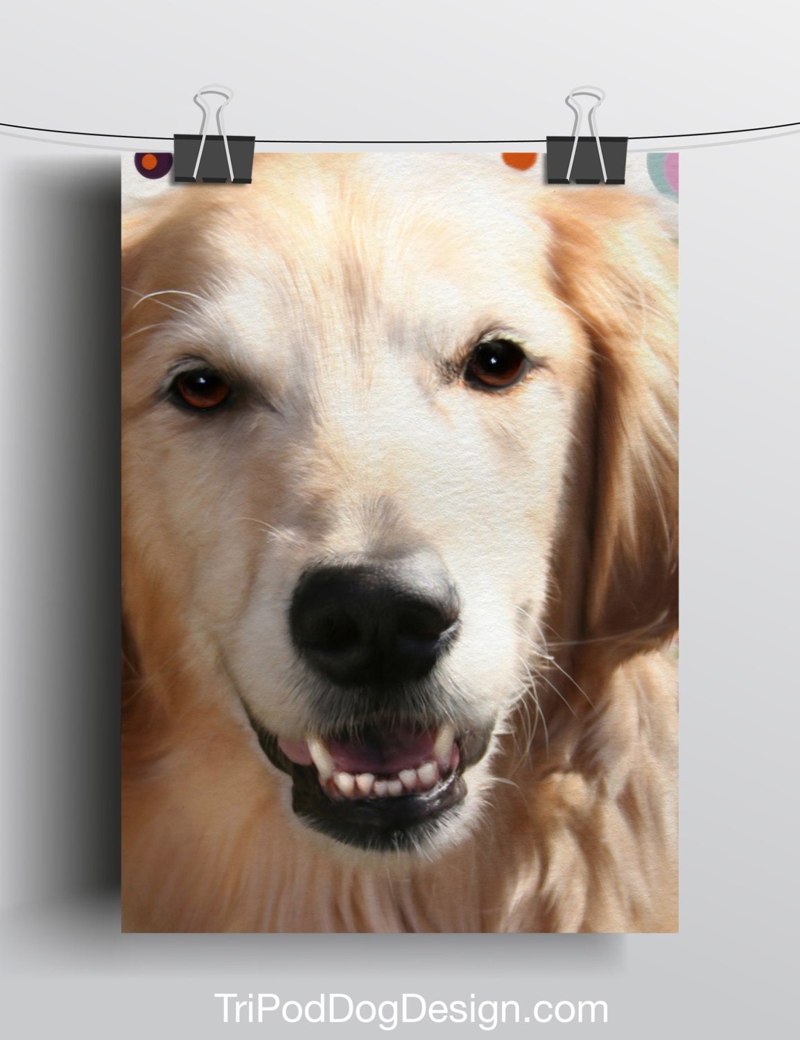 Golden Retriever - 5x7 Giclee print on canvas
