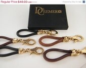on sale Gift Idea Leather keychain  and brass clasp, handmade ,Original for man and woman