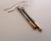 stick earrings bar earrings black silver and gold earrings