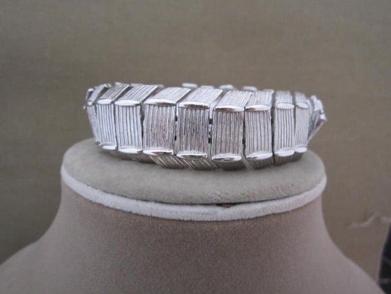 Vintage Silver Metal Linked Monet Bracelet