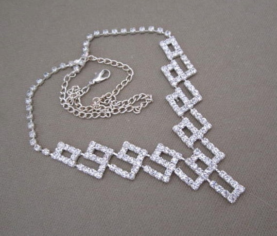 Geometric Form Rhinestone Necklace