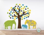 Tree Decal for Nursery or Playroom- Elephant Family- LARGE, 78X60 Inches, Nurery Artwork, Wall Stickers, Baby Gift