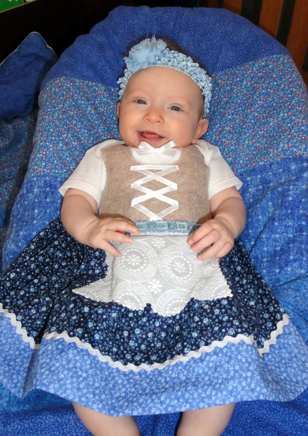Baby girl German dirndl dress (Oktoberfest, Heidifest, Swiss costume)