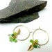 Gold Hoop Earrings,Green leaf earrings,Green Hoops Earrings ,Black Friday Etsy Cyber Monday Etsy