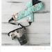 ruched camera strap cover - lakeside in the rain