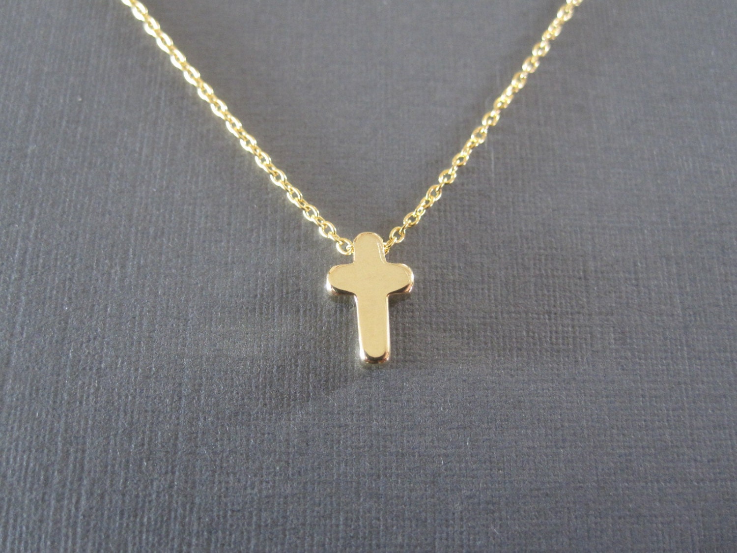 Tiny Gold Cross Necklace