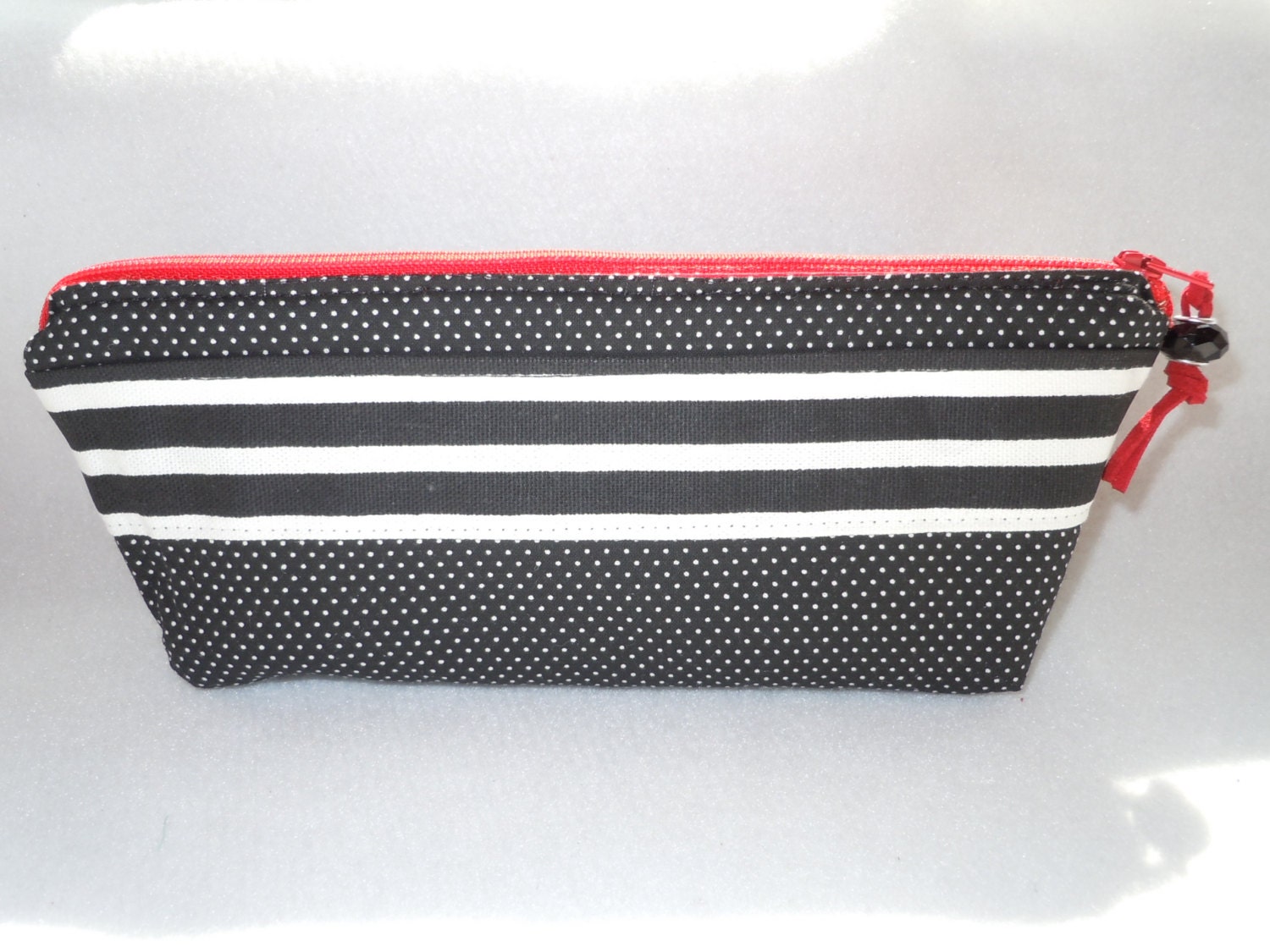 Polka Dots and Stripes Zip Bag