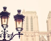 Paris Photography 8 x 10 Print. Paris, Architecture, Still Life, Street Lamps, Vintage, Neutral, Paris Photography, City of Light, Black