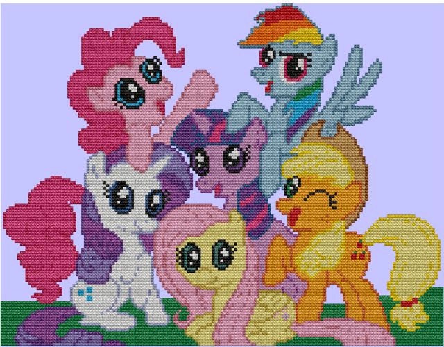 My Little Pony Friendship is Magic Cross Stitch Pattern the Mane Six
