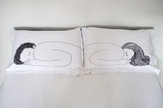DISCOUNTED// Girl and Boy Pillow Cases DOUBLE SET
