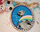 ET Necklace Awesome Huge Pendant Long chain style Retro Kitschy style Vintage collectable
