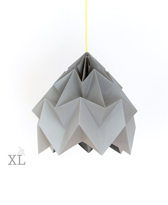 RESERVED Lilesadi XL Moth origami lampshades autumnyellow and goldyellow (pink cords)
