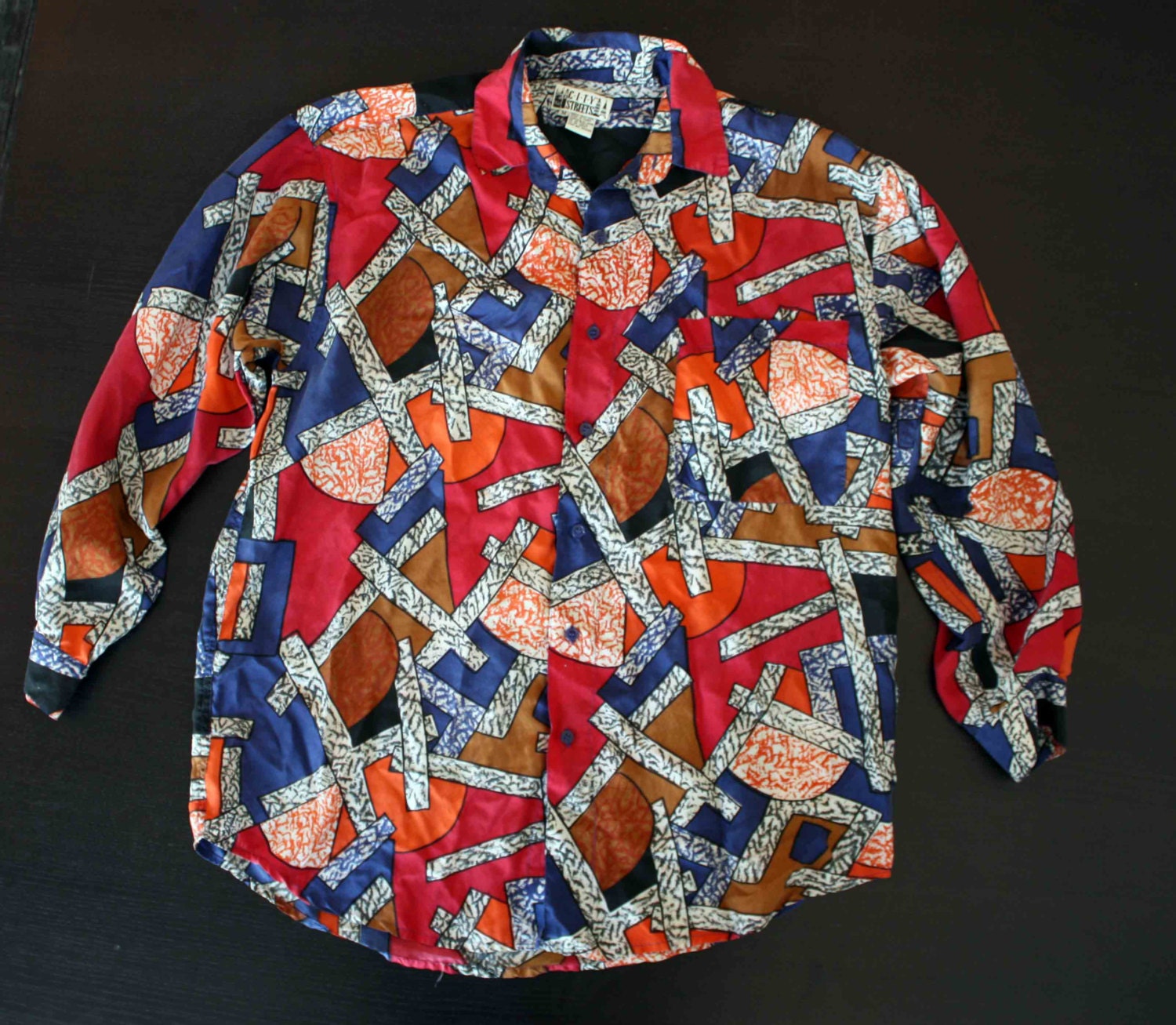 CITY STREETS Colorful Silk Unisex Button-Up