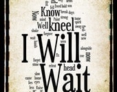 I Will Wait- Mumford & Sons Word Art - 8x10 Word Cloud Art Print - Gift Idea
