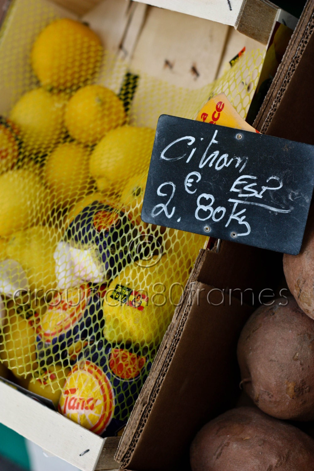 Paris Market Finds- Citron, 8x10 Print, Travel Photography- Paris, France