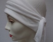 Hat Summer Slouch White Rayon Jersey Light Chemo Cap Head Covering Nurse Scrub Cap