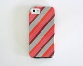 Modern iPhone 5 case l Preppy Stripes PINK l  VIBE geometric neutral redtilestudio
