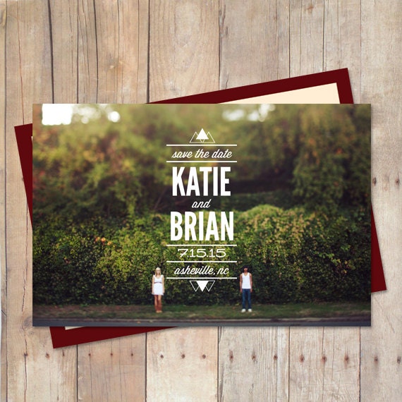 Save The Date Card, Save The Date Magnet, Save The Date Postcard, Printable Save The Date - Triangles