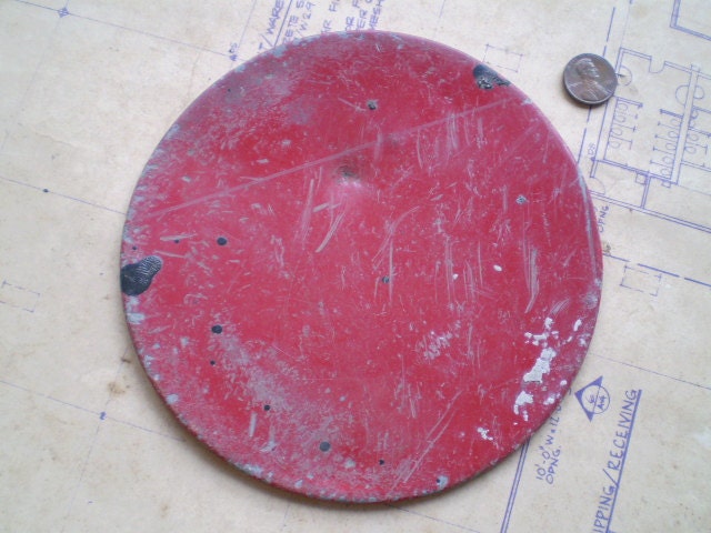 Lovely Weathered Metal Disc or Round Plate - Salvaged Supply - Found Object for Assemblage, Sculpture or Altered Art