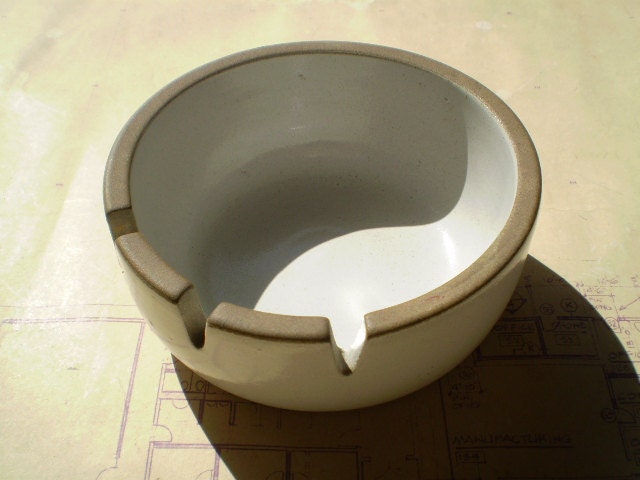 Vintage Edith Heath Ceramics Ashtray - White - Mid Century Modern - California Pottery