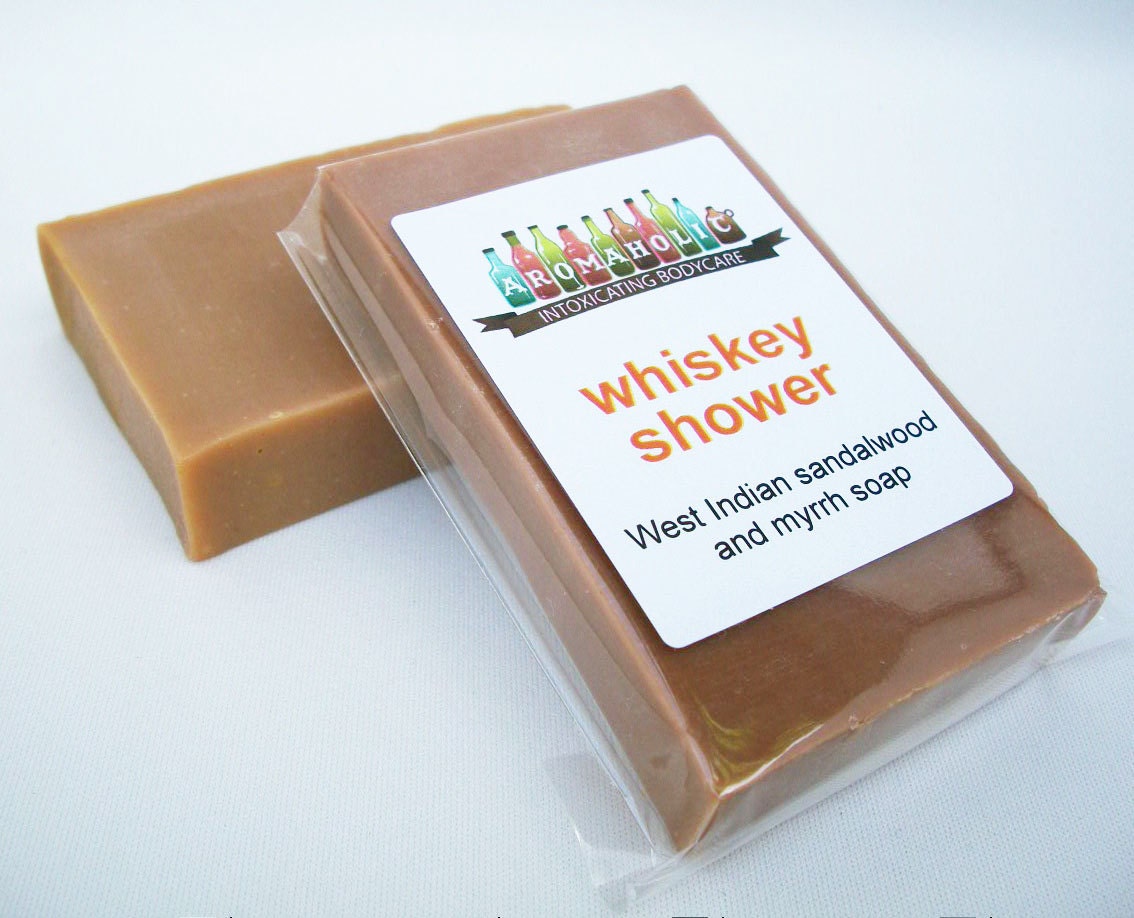 3 bars of Whiskey Shower soap by Aromaholic - scotch scented bourbon bar - whiskey-scented soap