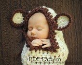 Crochet PDF PATTERN Hooded Baby Cocoon. Photo prop (034)