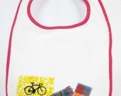 Bicycle Pink and Yellow Baby Bib