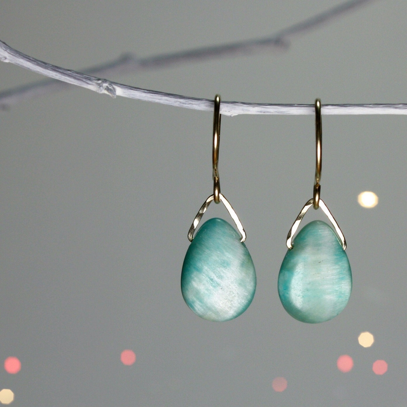 LUNA - hemimorphite 14K gold filled earrings