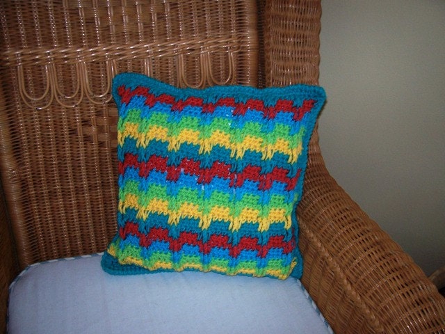 Bold and Beautiful Decorative Crochet Pillows for your home by kams-store.com