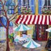 French Cafe City Scene Original Acrylic Painting 24 x 30 Art by Elaine Cory