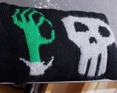 Zombie ParaNorman Inspired Hand Knit Throw Pillow